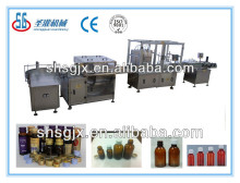 SGGX- pharmaceutical syrup liquid filling capping production line.Plastic bottle/glass bottle liquid syrup bottling and labeling