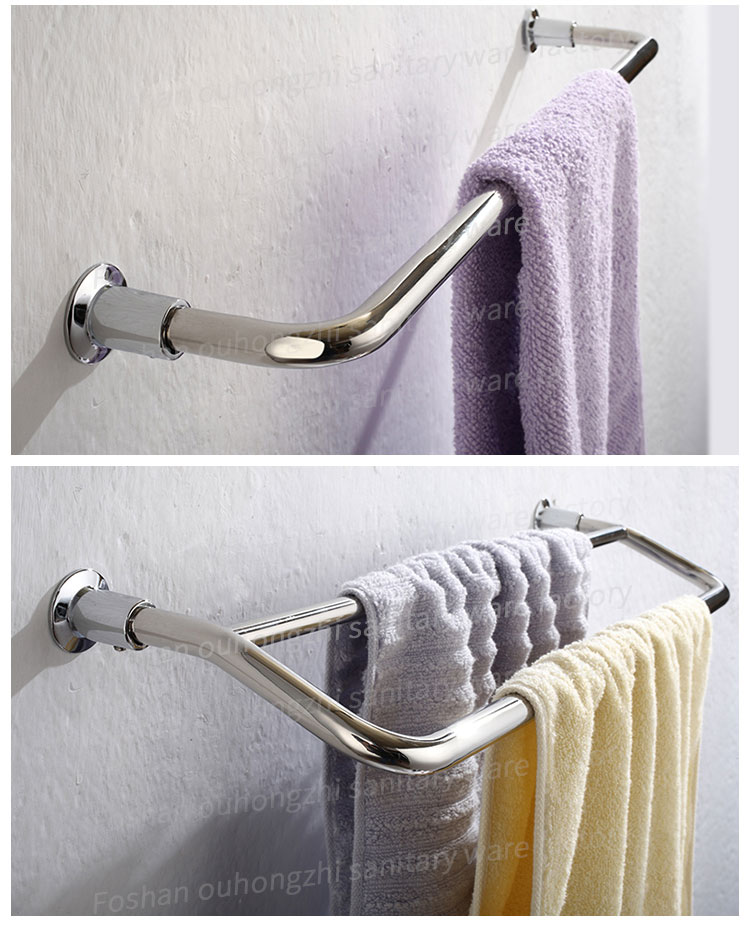 600mm Length Wall Mounted Bathroom Accessories Extension Stainless Steel Single Towel Bar