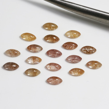 Natural Golden Rutilated Crystal Horse Eye Loose Stones