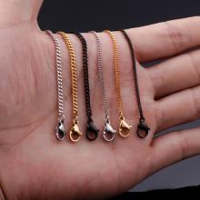KALEN 316L Stainless Steel Smooth Curb Chains Necklace 1.5mm 2mm