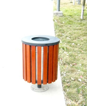 Metal and wood park dustbin public dustbin wooden dustbin
