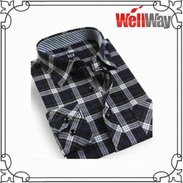 slim check dress shirts men long sleeve brand