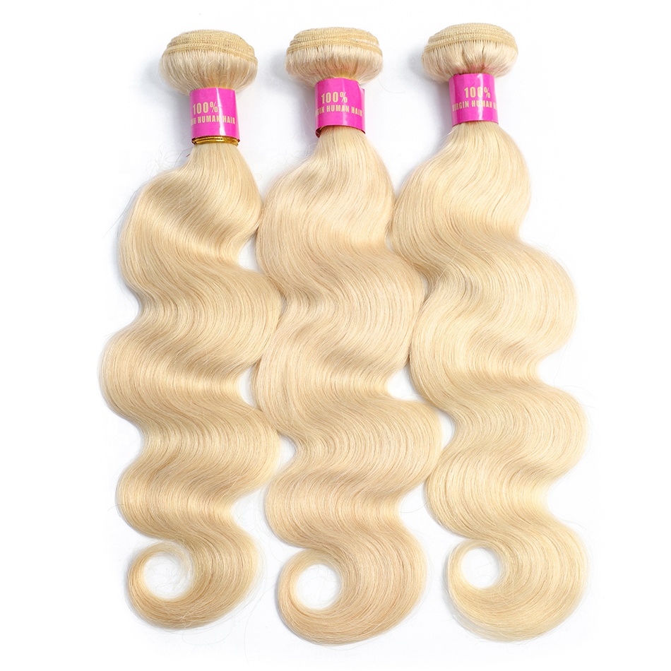 Unprocessed Wholesale Virgin Hair Vendors Body Weave 613 Blonde Virgin Human Hair Bundles With Closure