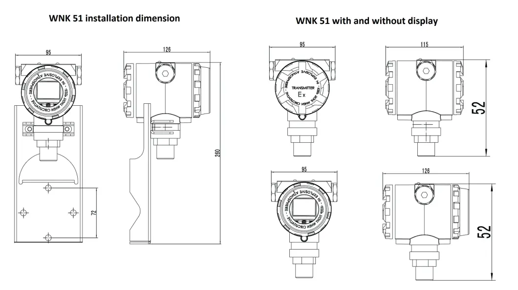 Industrial Intrinsically Safe/ Flameproof Explosion-Isolated Pressure Transmitter 4~20mA, Hart