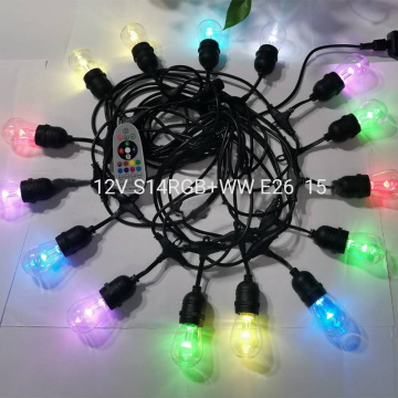 5V RGBW luz solar de 15 cabeças