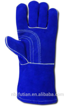 Blue side split leather glove
