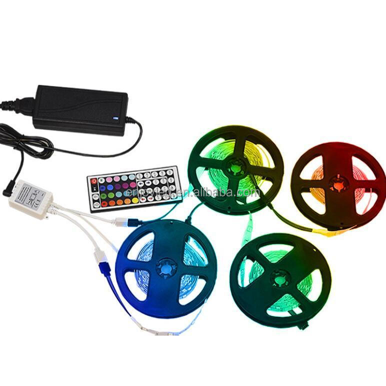 5m Smd led rgb strip 12V 5050 Waterproof rgb led Strip Light 150 Led + 44 Key Ir rf Remote+ adapter rgb led strip kit