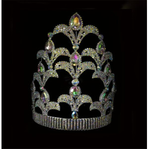 10 Inch AB Stone Pagaent Crown Queen Tiara