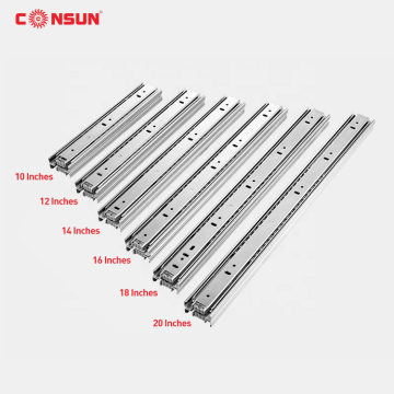 3 Fold Track Full Extension Ball Bearing Drawer Sliders