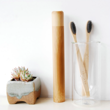 Escova de dentes de bambu profissional com caixa de bambu