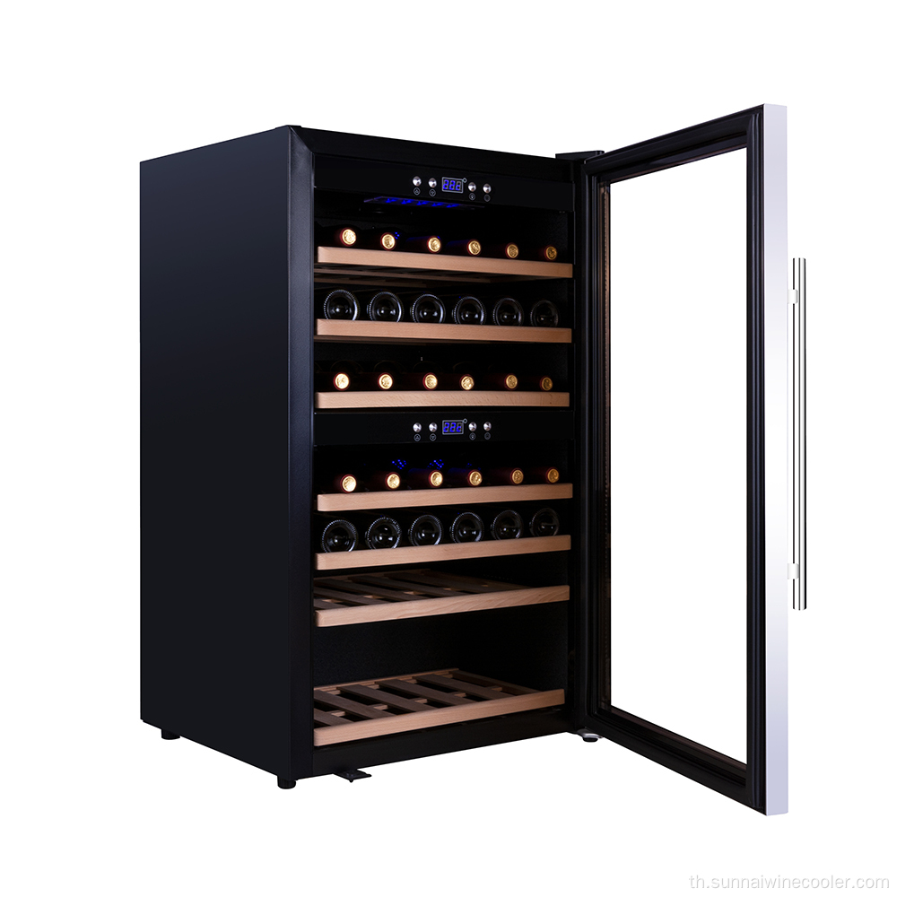 ตู้เย็นไวน์ไวน์ที่เงียบสงบ 66 ขวดตู้เย็นไวน์ไวน์
