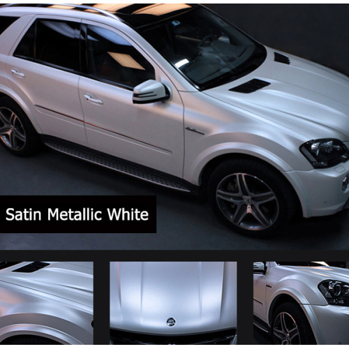 Satin Metallic White Car Wrap Vinyl