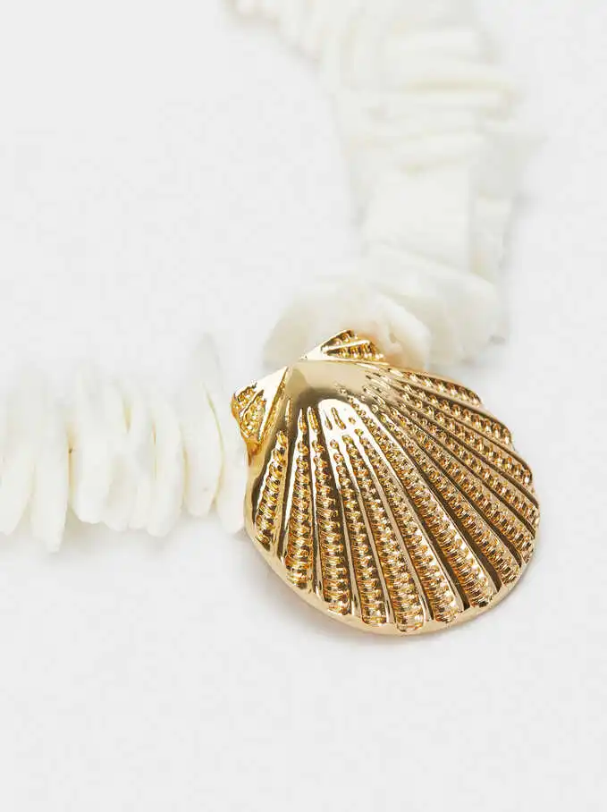 Fancy Lady Jewelry Short Conch Pendant Choker Necklace with Shell