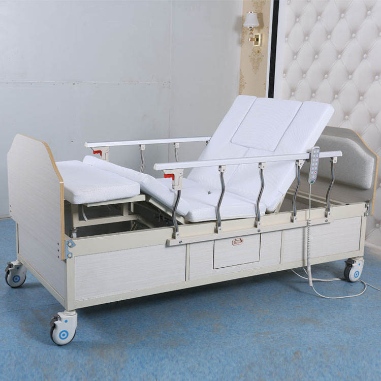 Anti Side Slip Electric Reclining Hospital Bed With Bedpan
