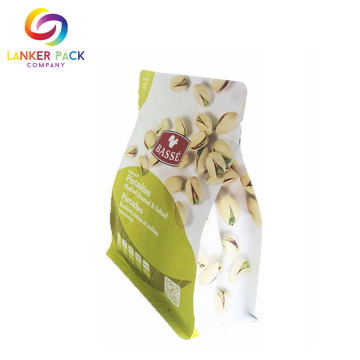 Laminated Material Nuts Packaging Flat Bottom Pouch
