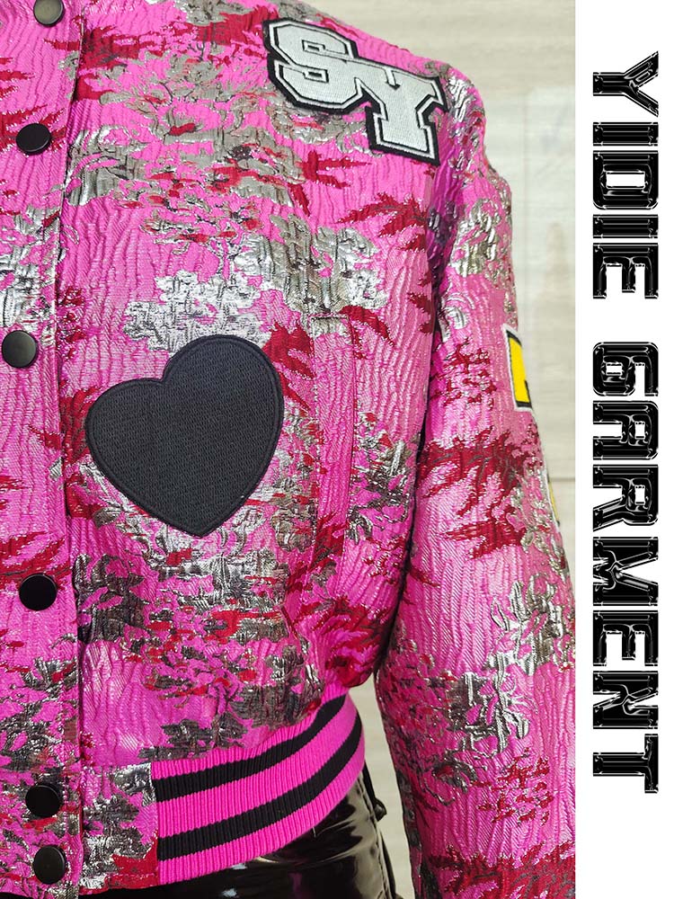 Chaqueta punk de jacquard de jacquard brillante y a prueba de viento