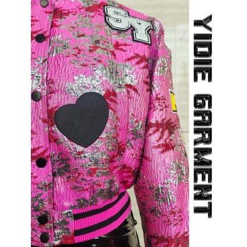 Windproof Sweet Shiny Jacquard Preppy Punk Jacket