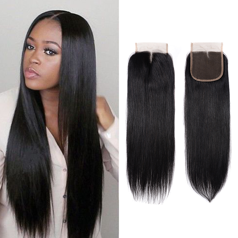 Cheap grade 10a human hair lace closure straight wave unprocessed virgin hair closure