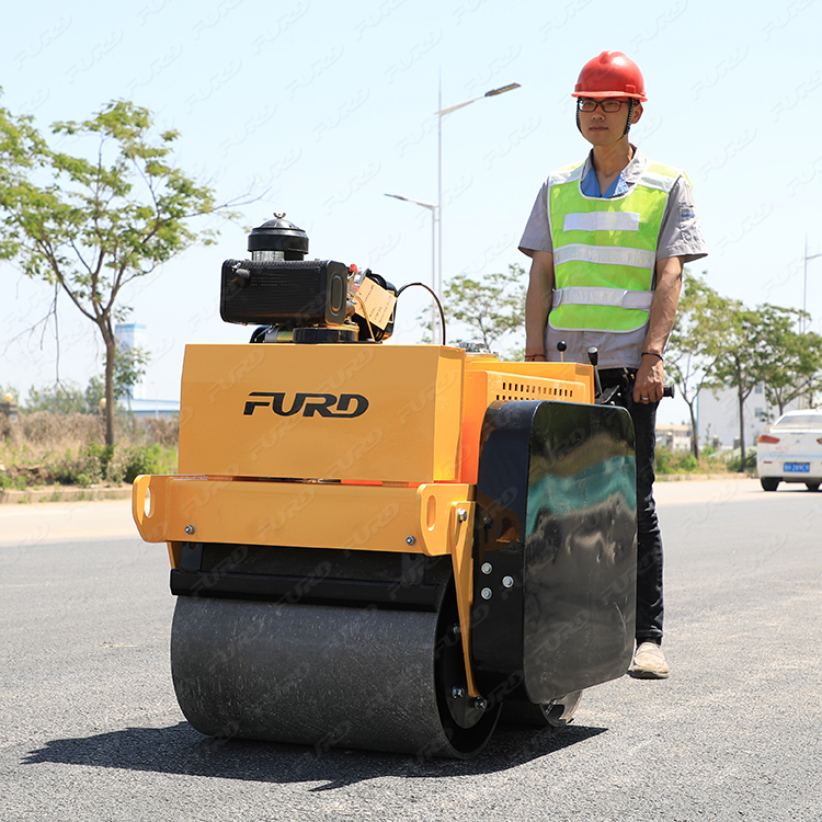 550 kg caminata detrás de doble tambor de acero Roller de carretera pequeña con calidad confiable