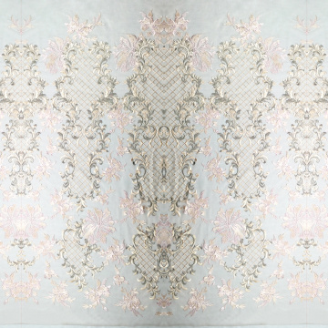 Καφέ ροζ Floral Lace Fabric