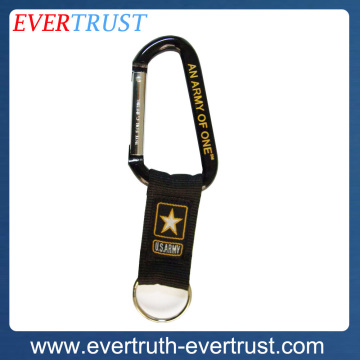 promotional metal custom carabiner strap with logo