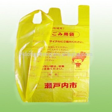 polythene yellow t-shirt carrier bags