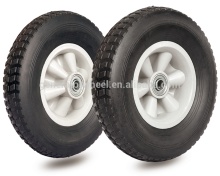 10 inch semi-pneumatic rubber wheels with bearing for garden caddy, garden trailer, generator