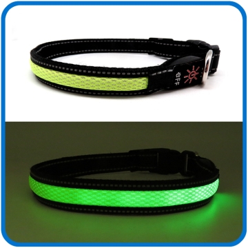 Adjustable Nylon Led Rechargeable Dog Collar