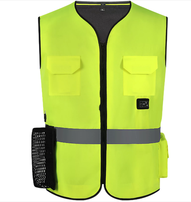 Integrated Cooling Safety Vest, Fluorescent Yellow