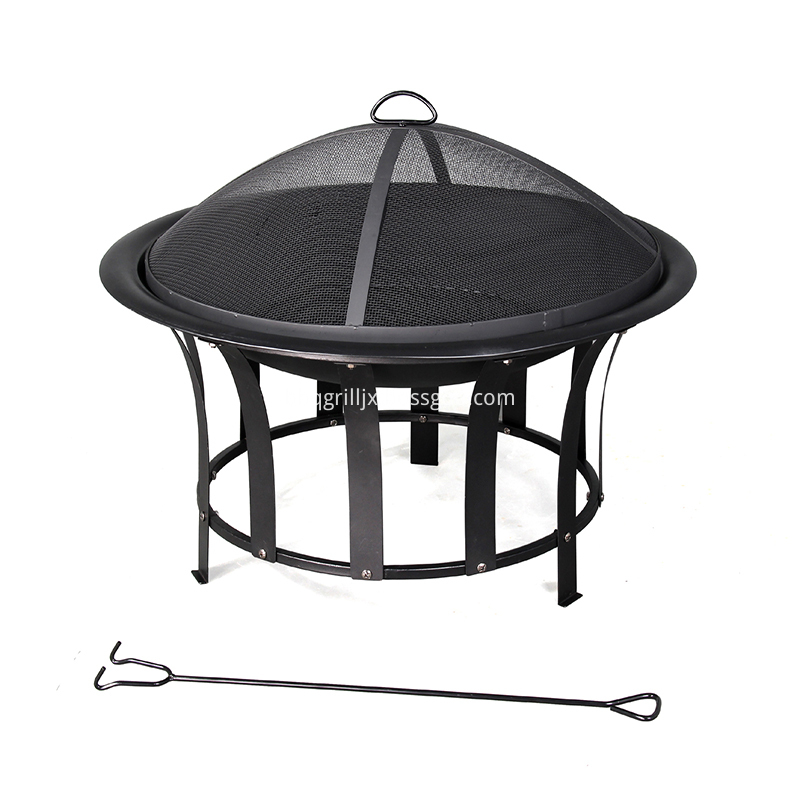 Sunjoy 30 In W Black Steel Wood Burning Fire Pit