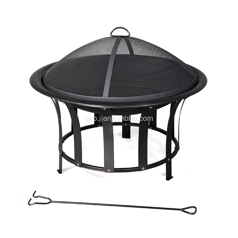 30&#39;&#39; Black Steel Wood-Burning Fire Pit