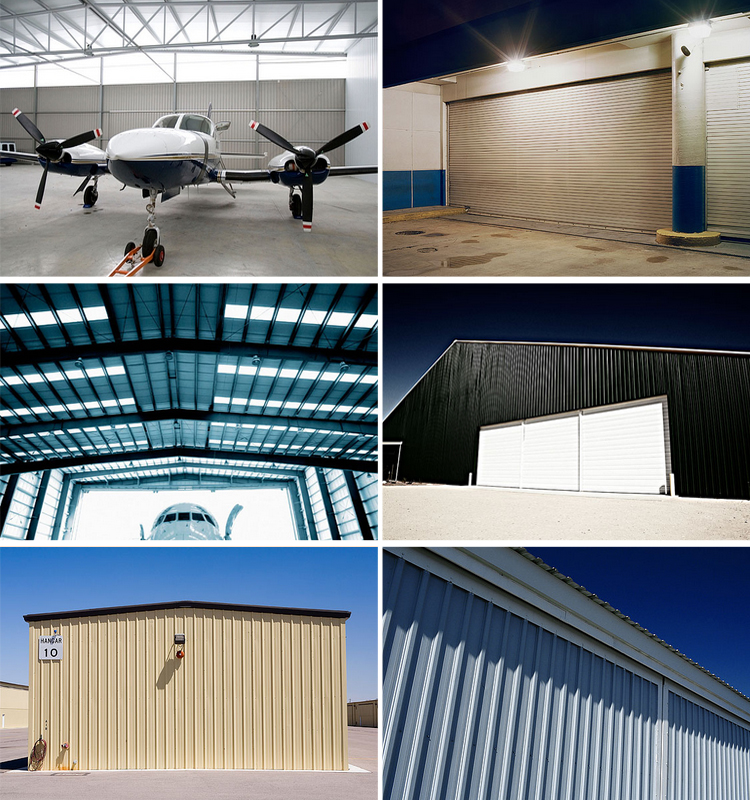 China wide span modular cheap light steel structure prefab aircraft airplane hangar