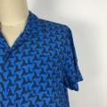 Casual Loose Fit triangle pattern BLUE Shirt