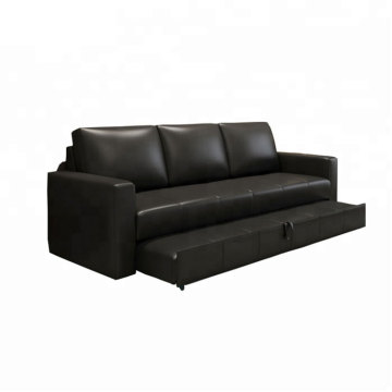 Comfortable Modern Queen Size Genuine Leather Sleeper Sofa for Living Room