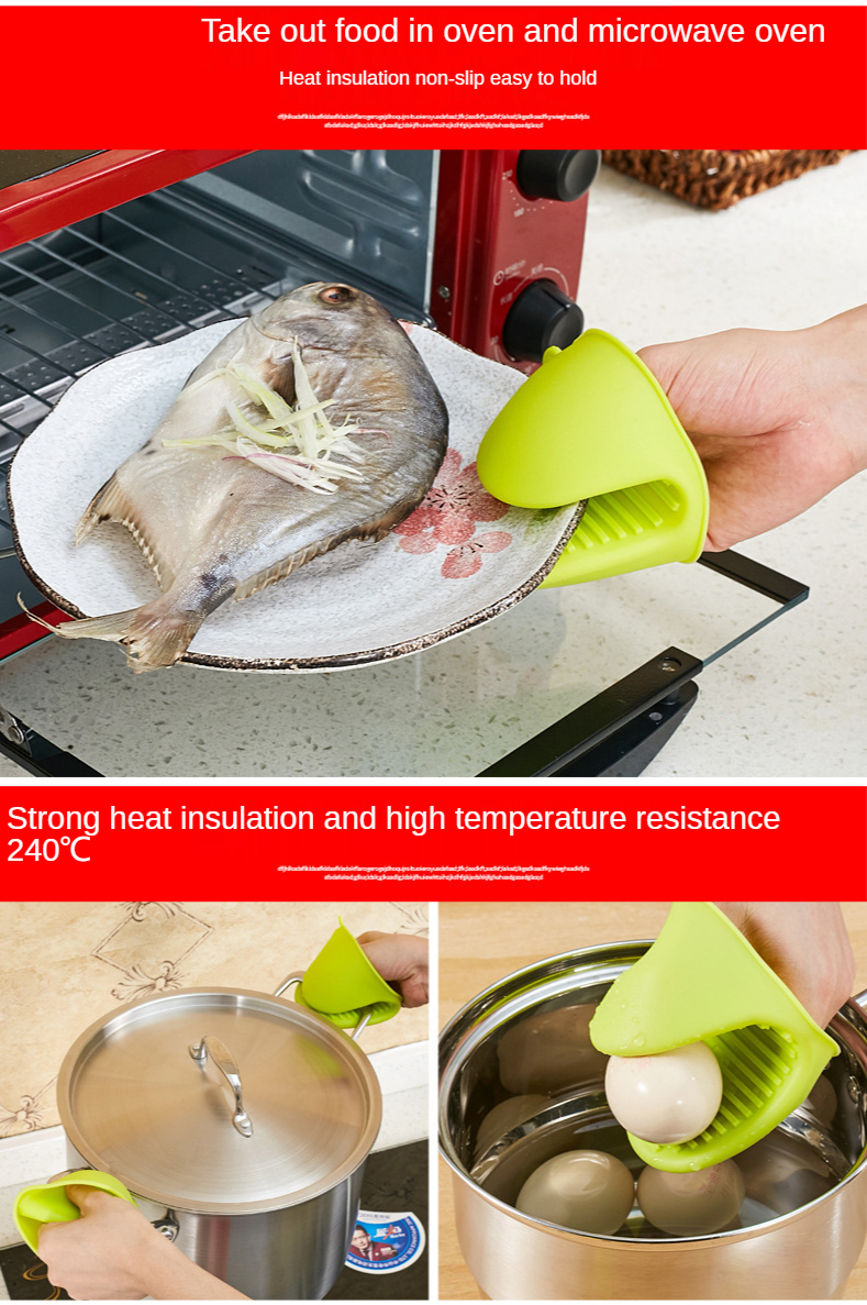 Silicone Heat Insulation Silicone Oven Gloves Cooking Mitts Pinch Grips Kitchen Heat Resistant