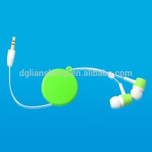 Low price retractable earphones oem logo earbuds