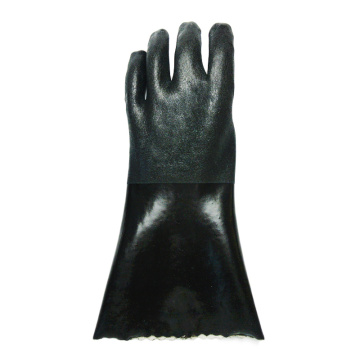 Schwarze arbeitende sandige Handschuhe PVC beschichtete ölbeständig