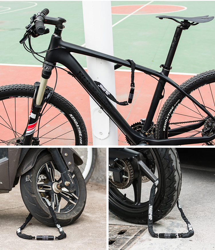 JINJIAN Carbon Steel 4mm X1000mm Chain Cycle Lock Bike Lock Steel Chain Lock Bicycle DIY Sleeve for Kids Bike