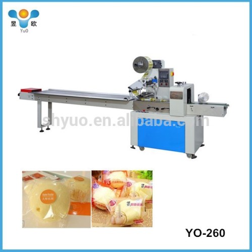 Automatic plastic film flow packing machine for steamed bread