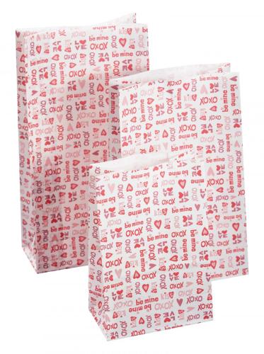 Valentine XOXO Kraft Bolsas de papel rojas