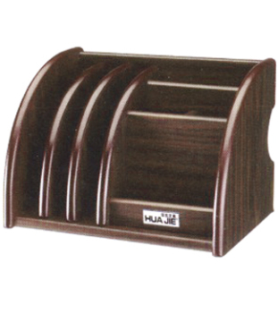 fan shape wooden pen holder