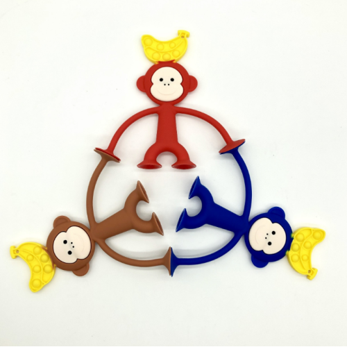 Custom Monkey Pop Silicone Caychain Fidget Sensory Toys