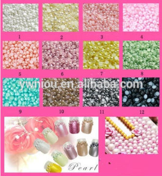 Nail round Shape Half Pearl Beads Flat Back 2mm