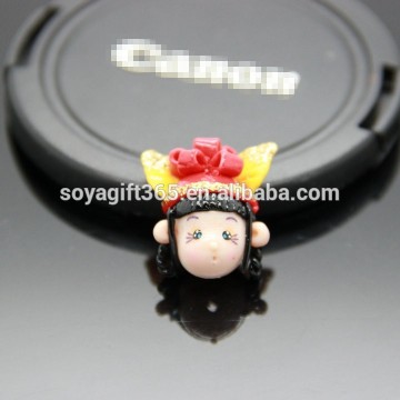 Colorful Cute Little Girl Doll Polymer Clay Micropore Bead Fit Jewelry Making
