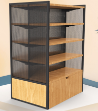 Wholesale Metal and Wood Combination Stationery Display Shelves for Cosmetics