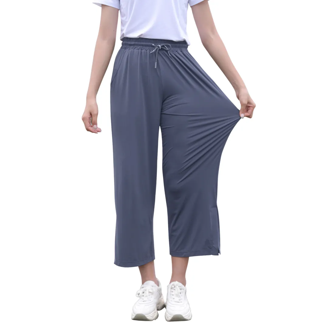 Upf50+ Anti-Ultraviolet Wide-Leg Cropped Ladies Quick Drying Pants