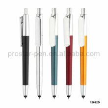 2015 new lacquered colorful click wholesale plastic ball pen touch screen