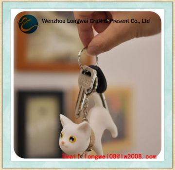 cat soft pvc keychain/carabiner keyring/promotional keyring/pvc keyring