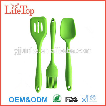 3-piece Silicone Utensil Set - Slotted Turner, Spatula, Pastry Brush