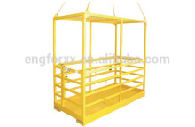 yellow folding platform height aerial working platform of forklift attachment